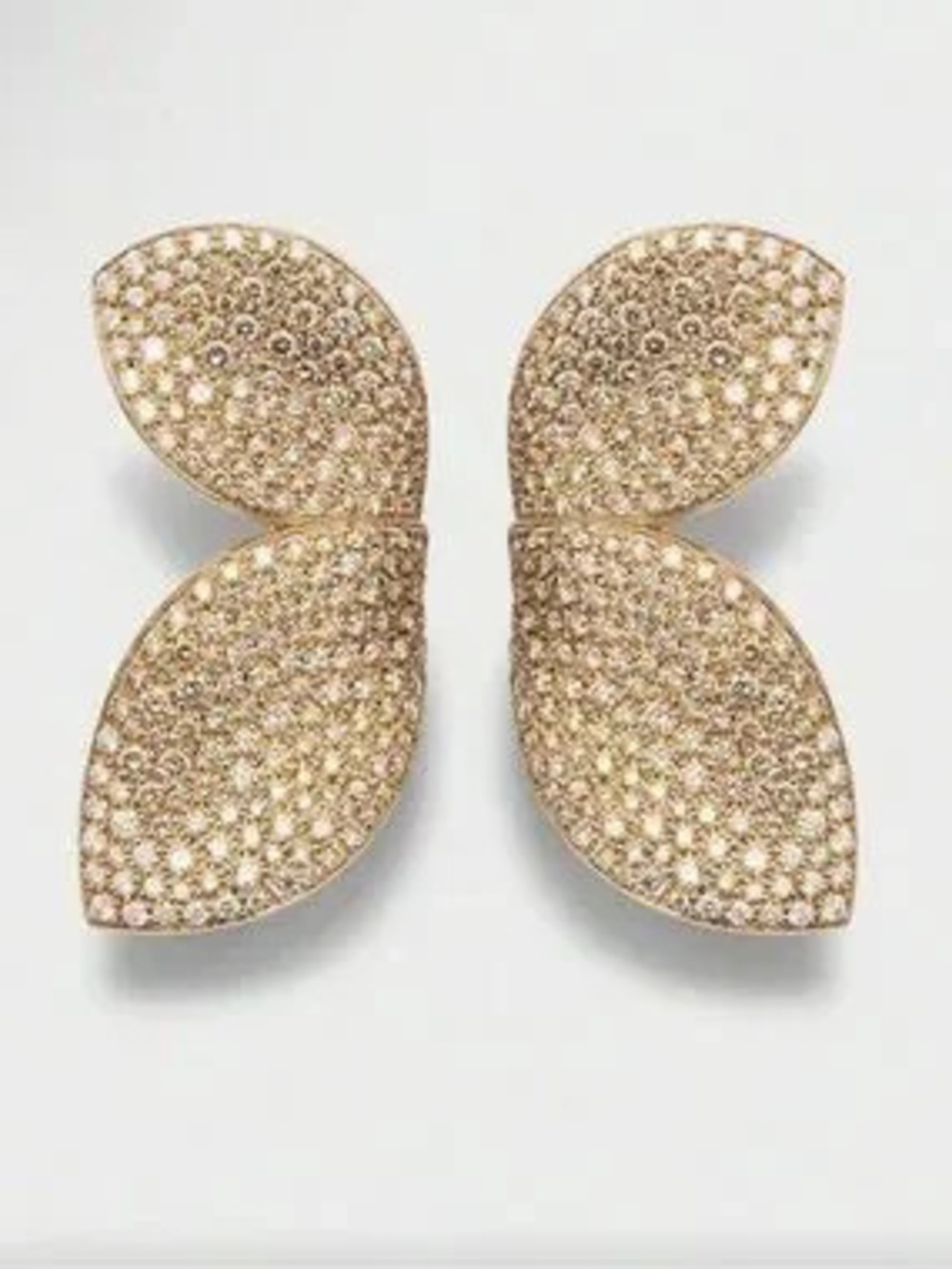 REVOLVE Gold Pav Double Leaf Drop Earrings